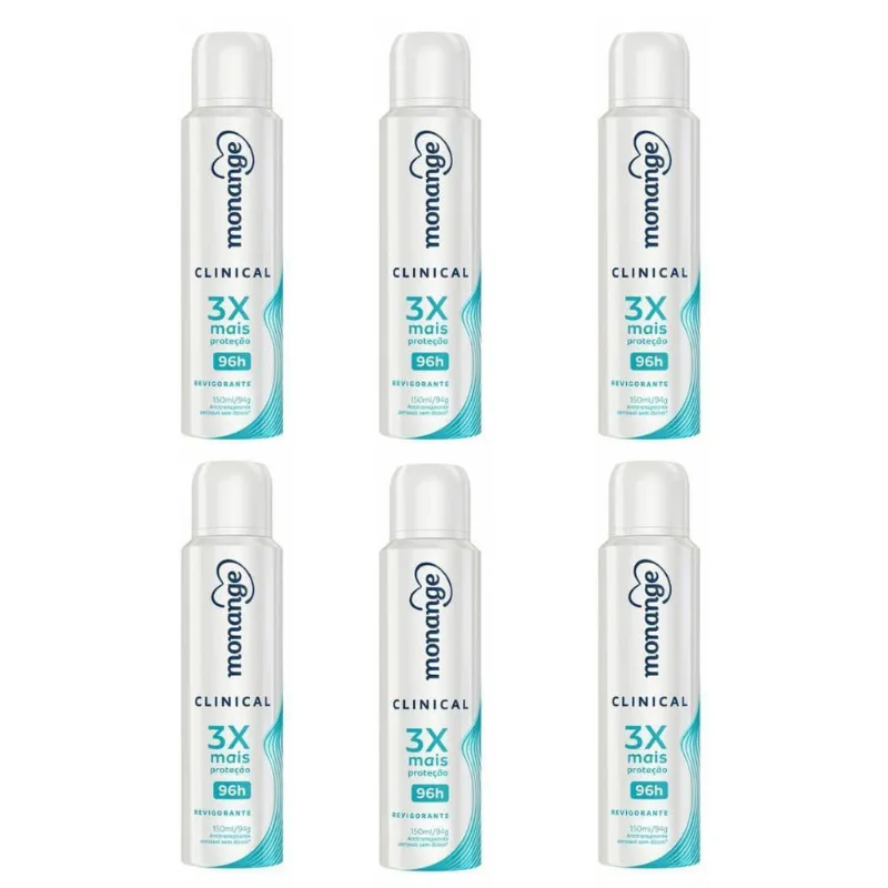 Desodorante Aero Monange Clinical Revigorante - Kit C/6Un