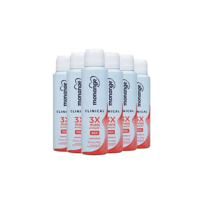 Desodorante Aerossol Monange Clinical Conforto - Kit C/6un