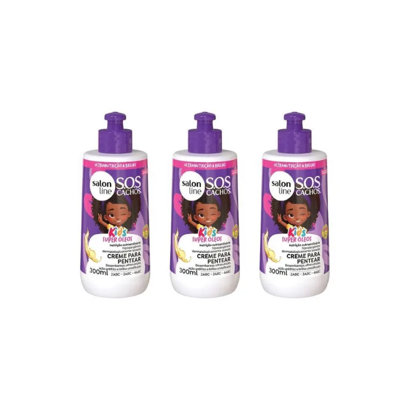 Creme Pentear Salon Line 300Ml Sos Kids Super Oleos-3Un