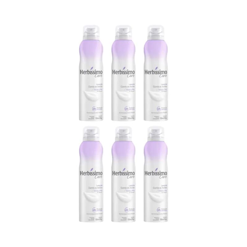 Desodorante Aero Herbíssimo Care Lavanda 150ml - Kit C/6un