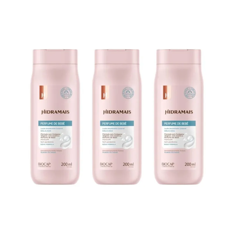 Hidratante Corporal Hidramais 200Ml Perfume Bebe - Kit C/3Un