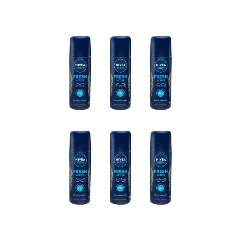 Desodorante Spray Nivea Masculino Fresh 90Ml-Kit C/6Un