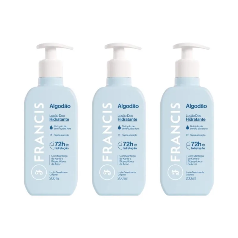 Hidratante Corporal Francis 200Ml Azul - Kit C/3Un