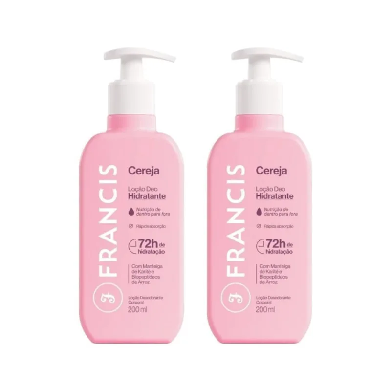 Hidratante Corporal Francis 200Ml Rosa - Kit C/2Un