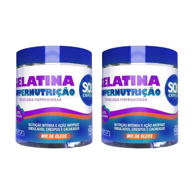 Gelatina Hidran 500G Sos Super Nutriçao - Kit Com 2Un