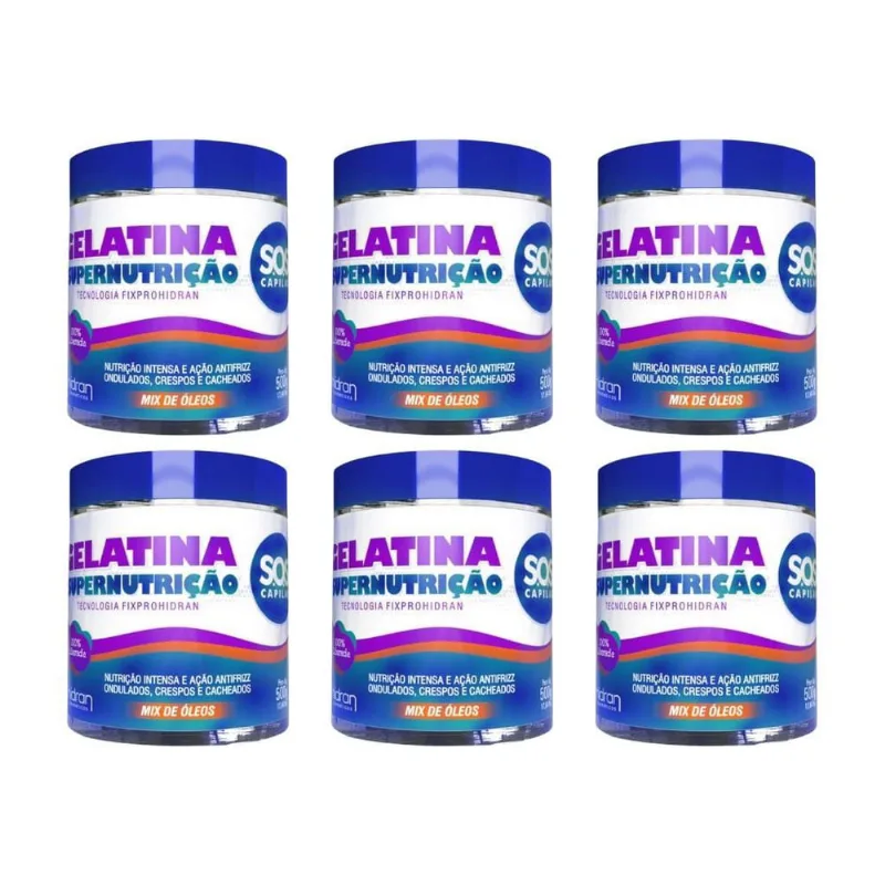 Gelatina Hidran 500G Sos Super Nutriçao - Kit Com 6Un