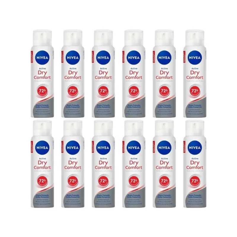 Desodorante Aero Nivea 200Ml Fem Dry Comfort - Kit C/12Un
