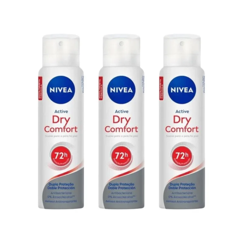 Desodorante Aero Nivea 200Ml Fem Dry Comfort - Kit C/3Un