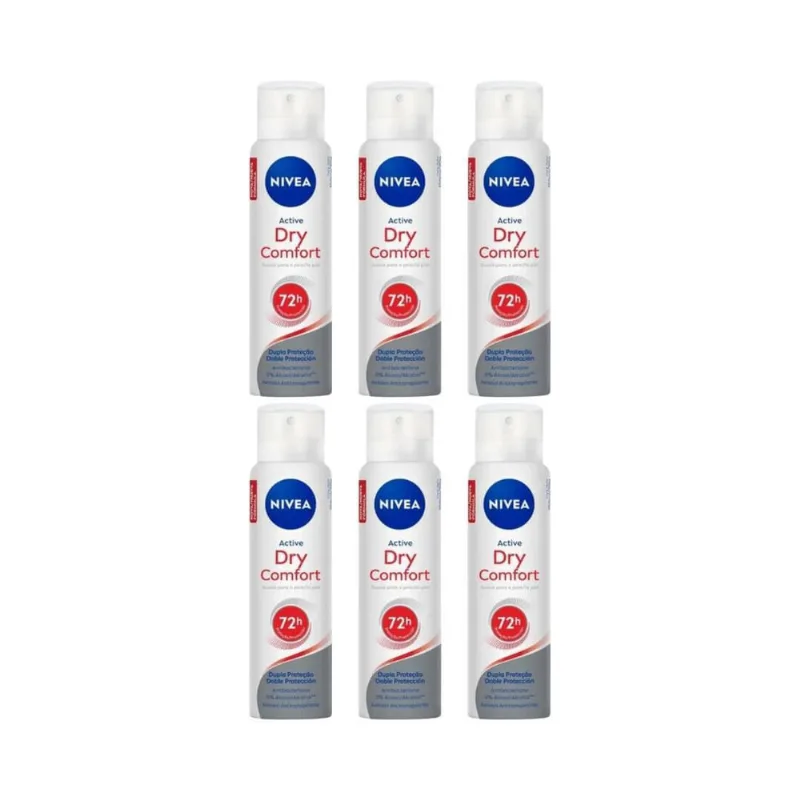 Desodorante Aero Nivea 200Ml Fem Dry Comfort - Kit C/6Un