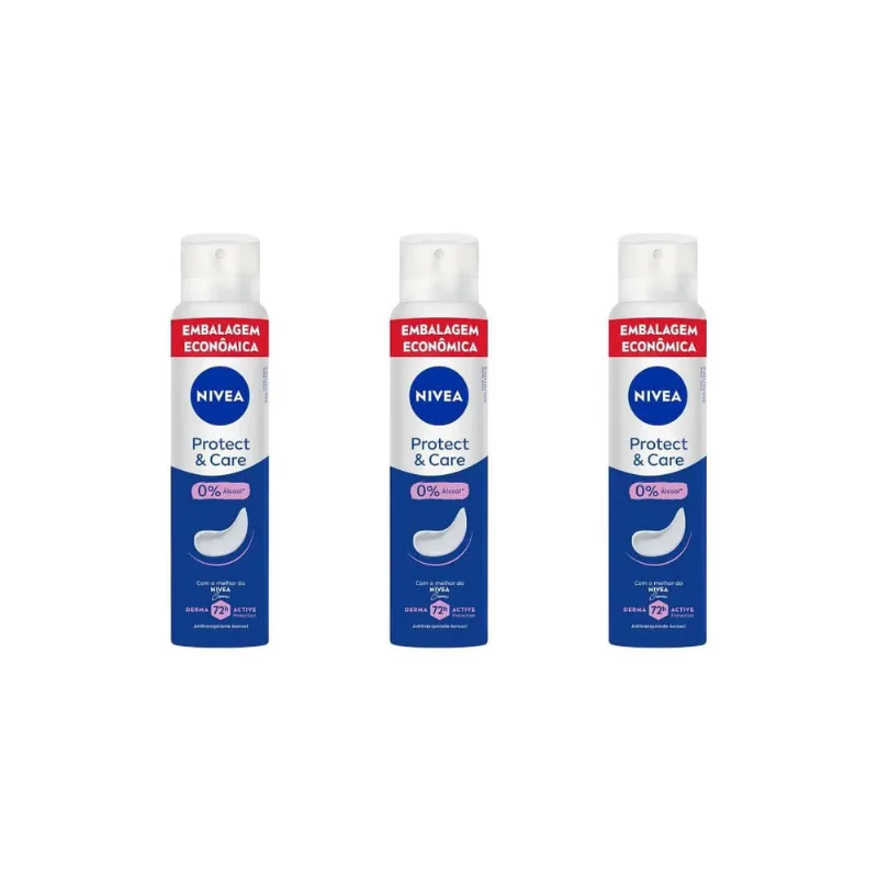 Desodorante Aero Nivea 200ml Fem Protect Care - Kit C/3un