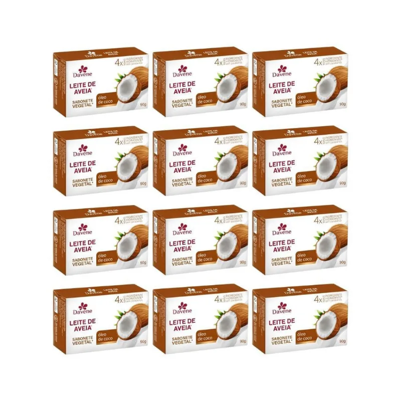 Sabonete Davene Leite De Aveia Oleo De Coco 90G - Kit C/12Un