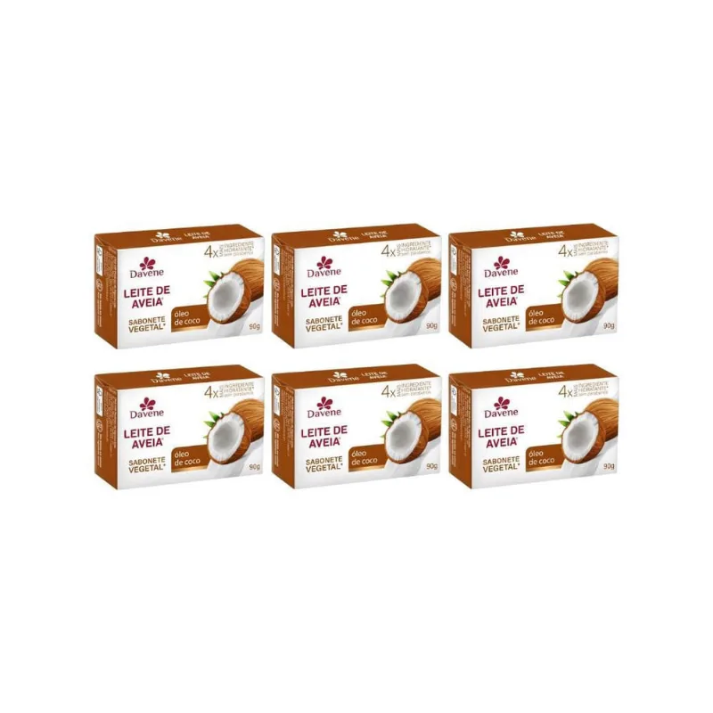 Sabonete Davene Leite De Aveia Oleo De Coco 90G - Kit C/6Un