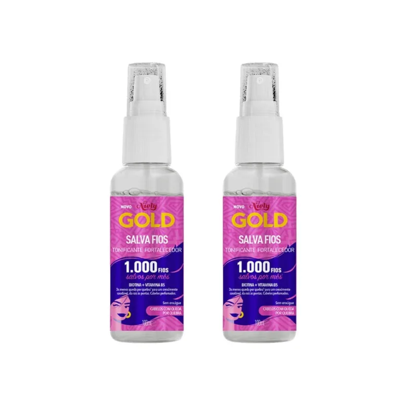 Tonico Capilar Niely Gold 100ml Salva Fios - Kit c/ 2un
