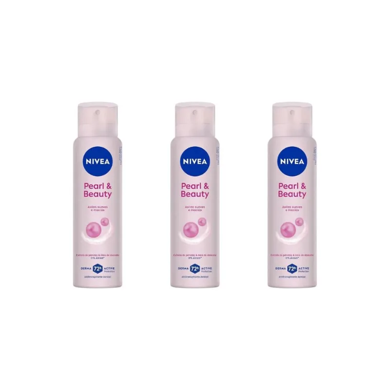 Desodorante Aero Nivea 150ml Fem Pearl Beauty-Kit C/3un