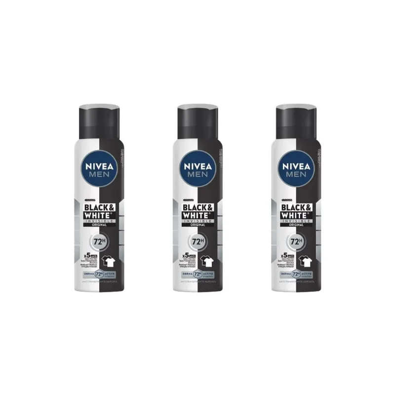 Desodorante Aero Nivea 150ml Masc Black White Inv-Kit C/3un