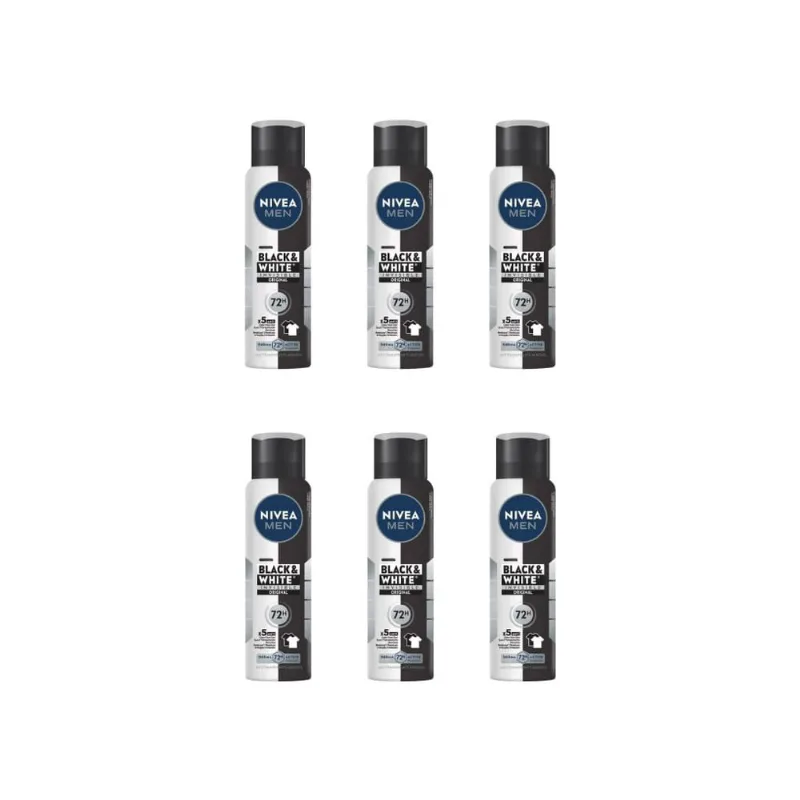 Desodorante Aero Nivea 150ml Masc Black White Inv-Kit C/6un