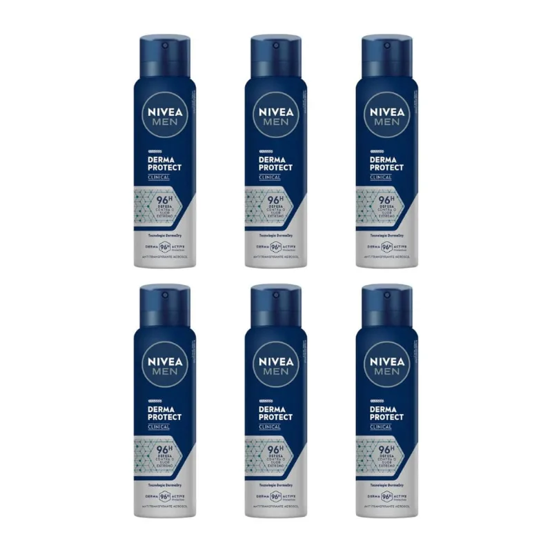 Desodorante Aero Nivea 150ml Masc Clin Derma Prot-Kit C/6un