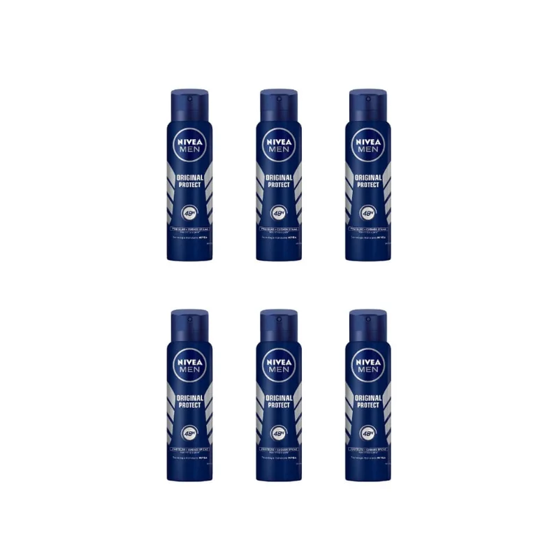 Desodorante Aero Nivea 150ml Masc Original Protect-Kit C/6un