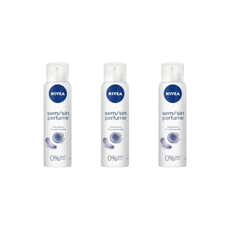 Desodorante Aero Nivea 150ml Sem Perfume Snsv Pure-Kit C/3un