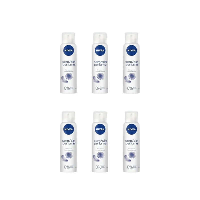 Desodorante Aero Nivea 150ml Sem Perfume Snsv Pure-Kit C/6un