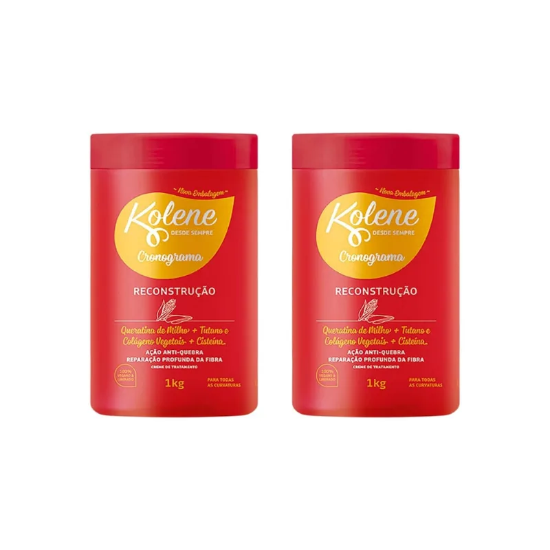 Creme de Tratamento Kolene 1000g Reconstrucao - Kit c/ 2un
