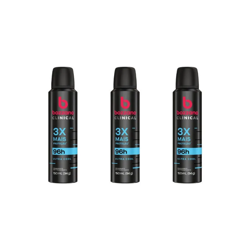 Desodorante Aero Bozzano 150ml Clinical Ultra Cool-Kit C/3un