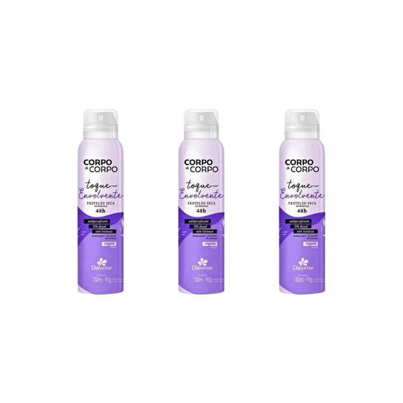 Desodorante Aero Davene Corpo a Corpo Env 150ML-Kit C/3un