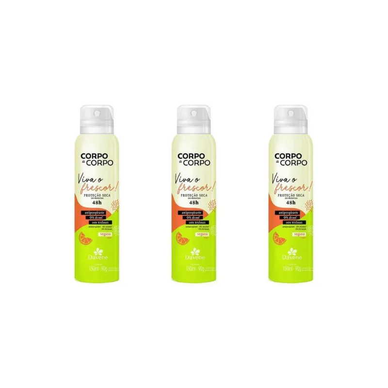 Desodorante Aero Davene Corpo A Corpo Fresc 150Ml-Kit C/3Un