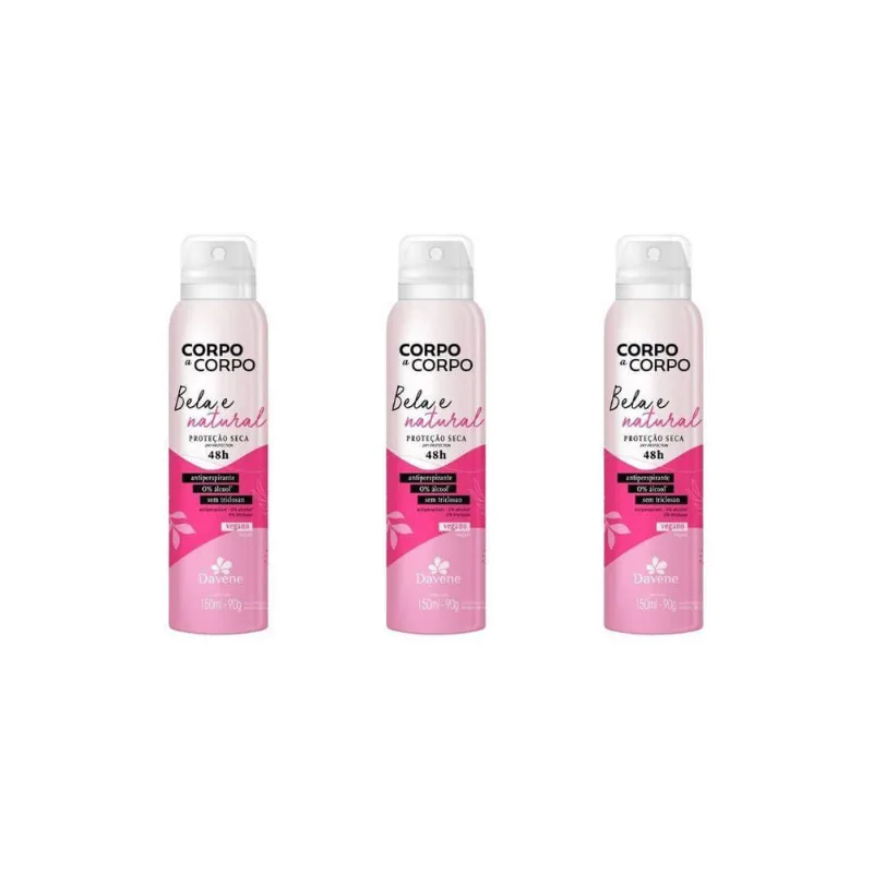 Desodorante Aero Davene Corpo A Corpo Nat 150Ml-Kit C/3Un