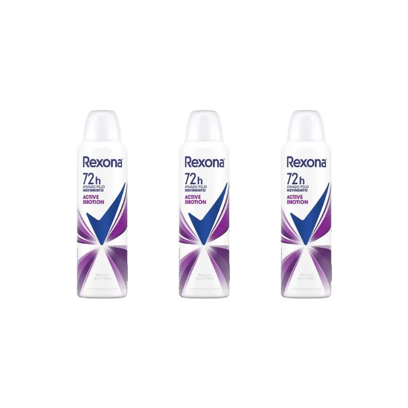 Desodorante Aero Rexona 150ml Fem Active Emotion-Kit C/3un