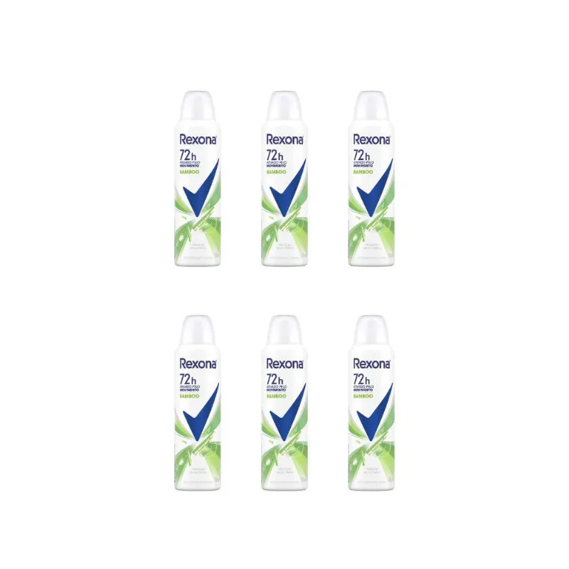 Desodorante Aero Rexona 150ml Fem Bamboo-Kit C/6un