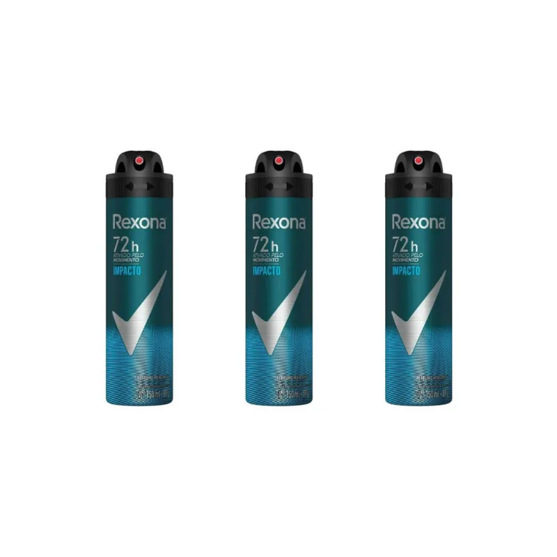 Desodorante Aero Rexona 150ml Masc Impacto-Kit C/3un
