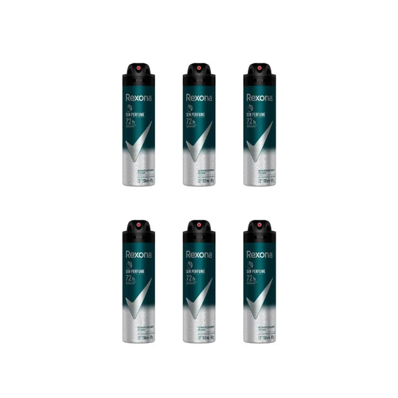 Desodorante Aero Rexona 150ml Masc Sem Perfume-Kit C/6un
