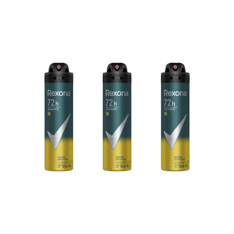 Desodorante Aero Rexona 150ml Masc V 8-Kit C/3un