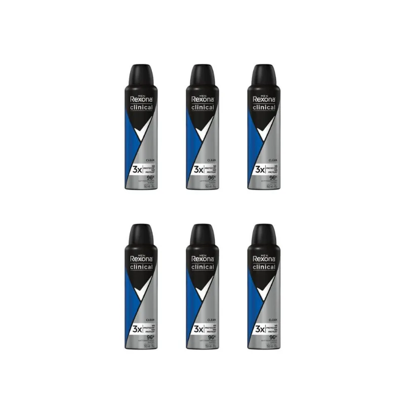 Desodorante Aero Rexona Clinical 150ml Masc Clean-Kit C/6un