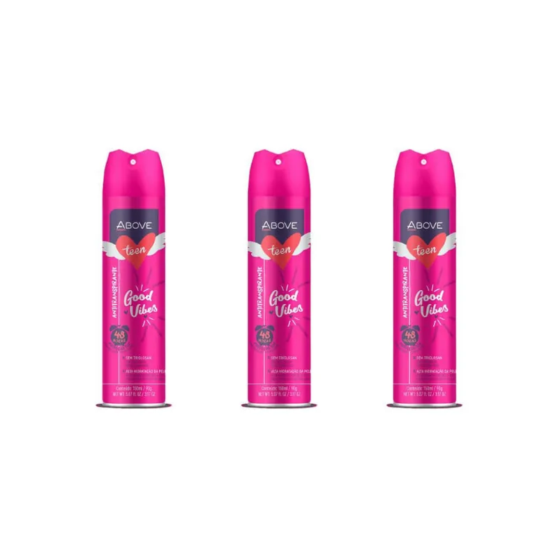 Desodorante Aero Above 150 ml Feminino Good Vibes-Kit3un