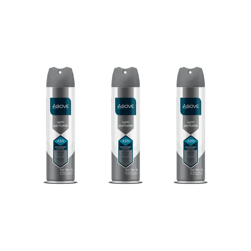 Desodorante Aero Above 150 ml Sem Perfume - Kit C/3un
