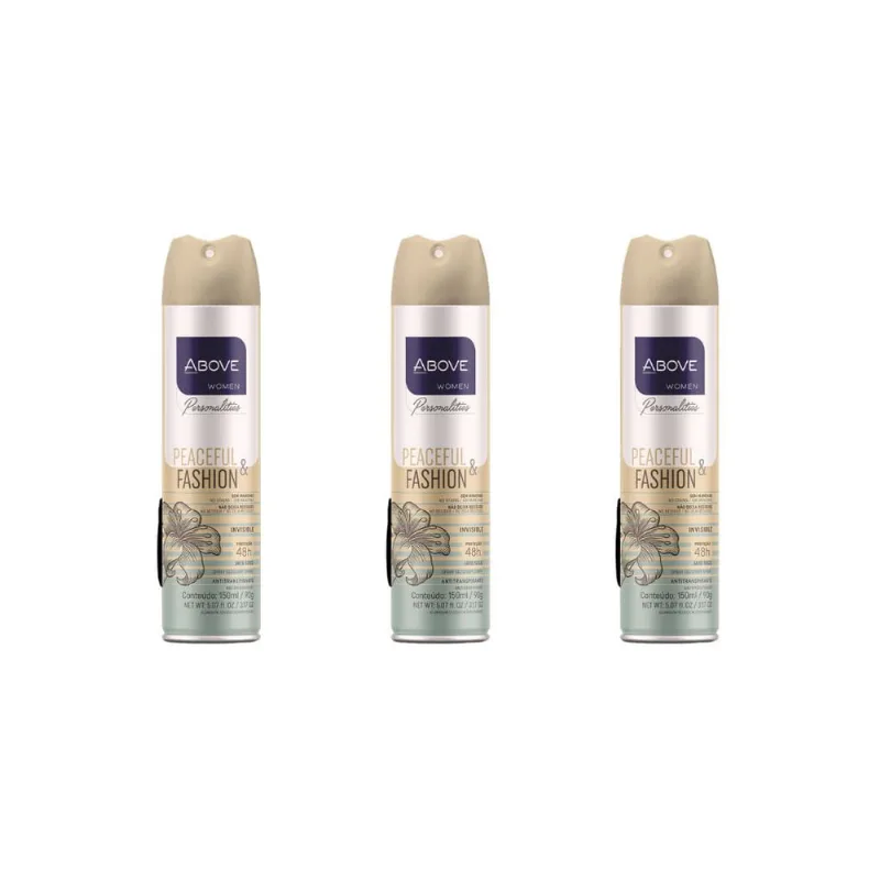 Desodorante Aerossol Above 150ml Fem Pers. Peacefulfash-Kit3u