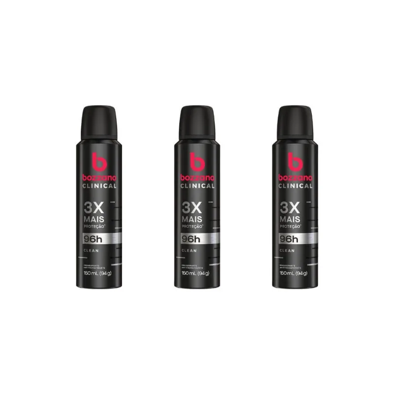 Desodorante Aerossol Bozzano 150ml Clinical Clean-Kit C/3un