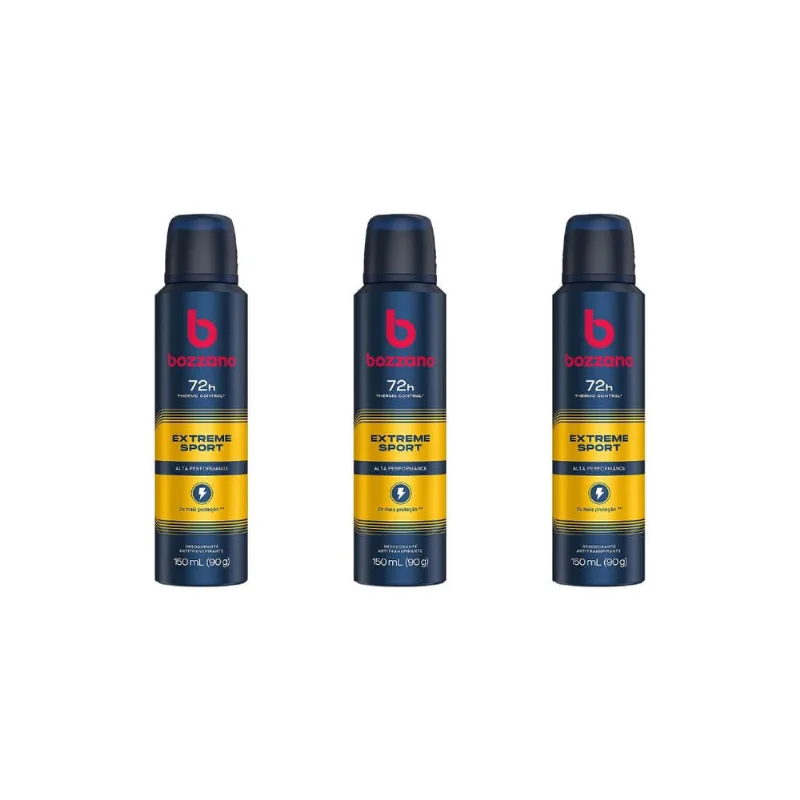 Desodorante Aerossol Bozzano 150ml Extreme Sport-Kit C/3un