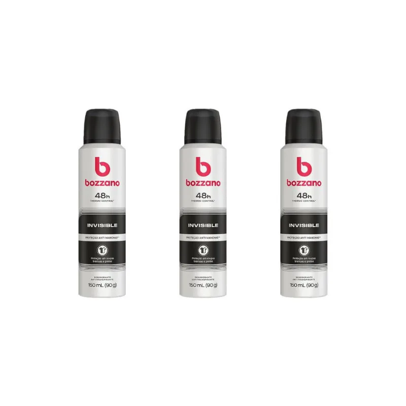 Desodorante Aerossol Bozzano 150ml Invisible-Kit C/3un