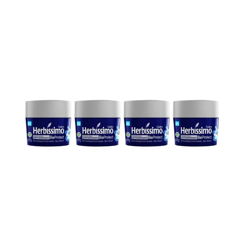 Desodorante Creme Herbíssimo 55G Bio Protect Cedro-Kit C/4Un