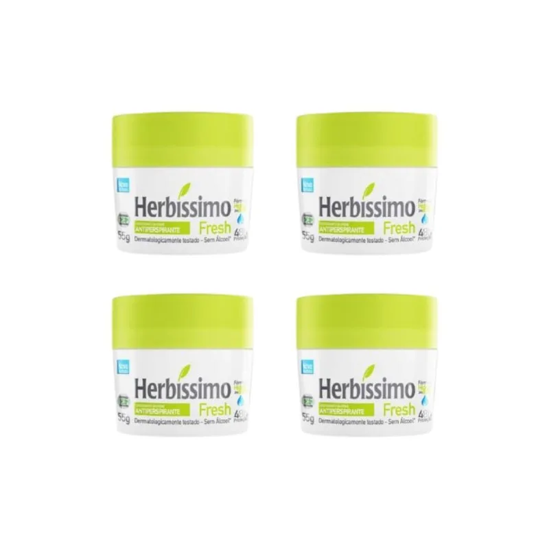 Desodorante Creme Herbíssimo 55G Fresh - Kit Com 4Un