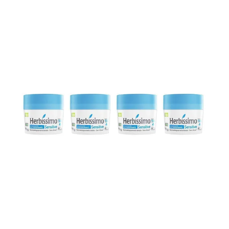 Desodorante Creme Herbíssimo 55G Sensitive-Kit C/4Un