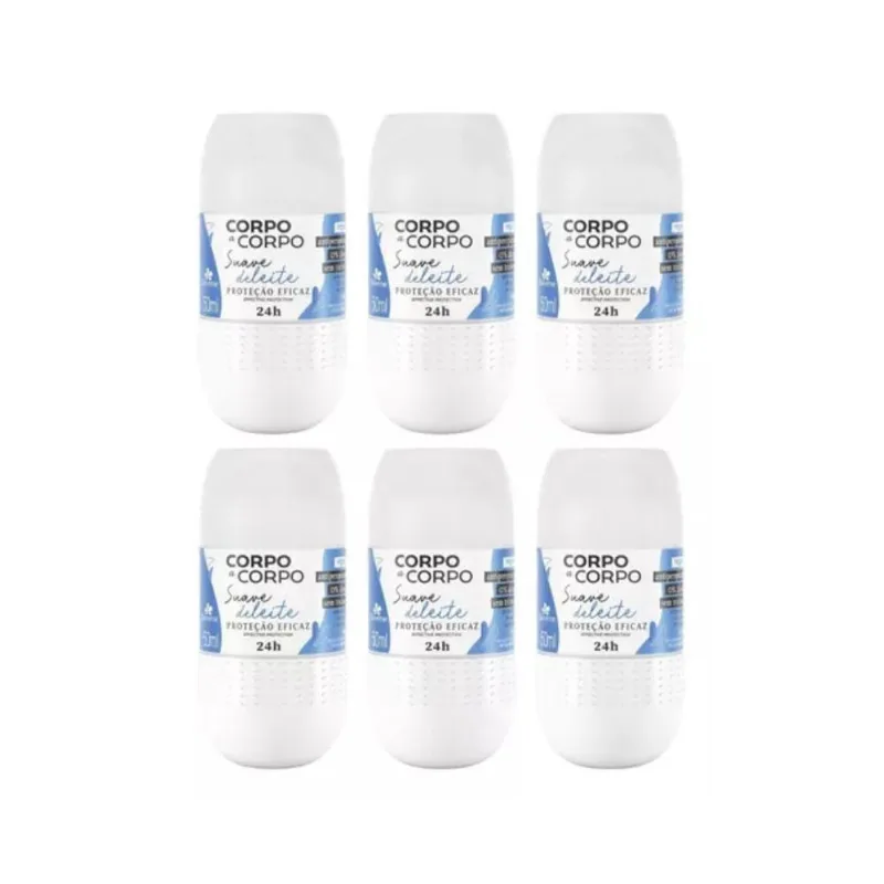 Desodorante Roll-On Corpo A Corpo Suave 50Ml - Kit C/6Un