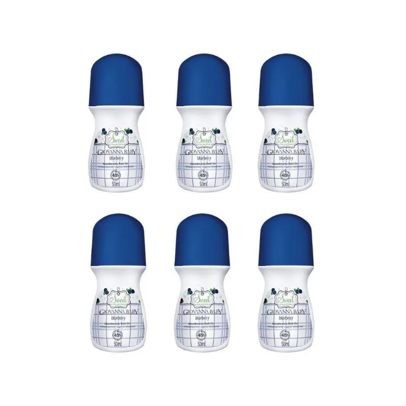 Desodorante Roll-On Giovanna Baby Blueberry 50Ml - Kit C/6Un