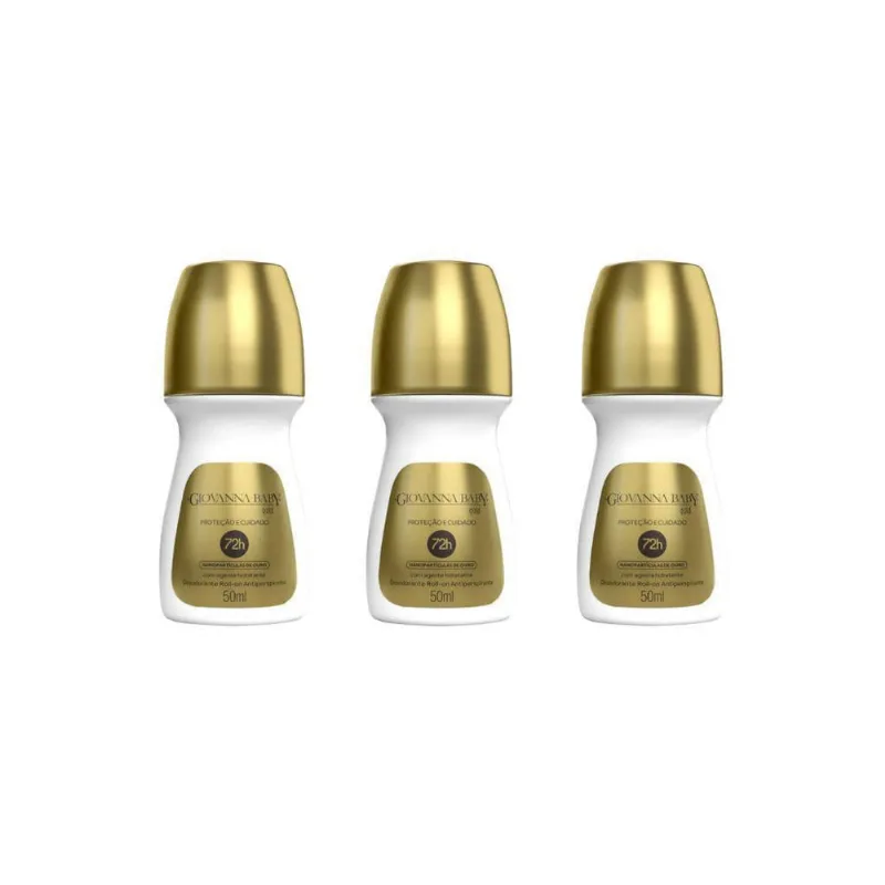 Desodorante Roll-On Giovanna Baby Gold 50Ml - Kit C/3Un