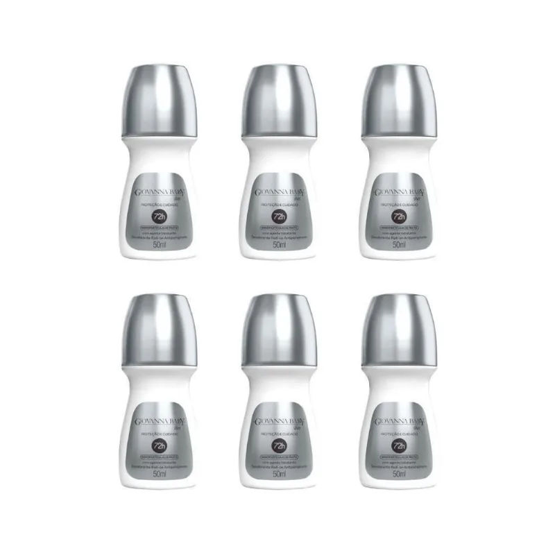 Desodorante Roll-On Giovanna Baby Silver 50Ml - Kit C/6Un