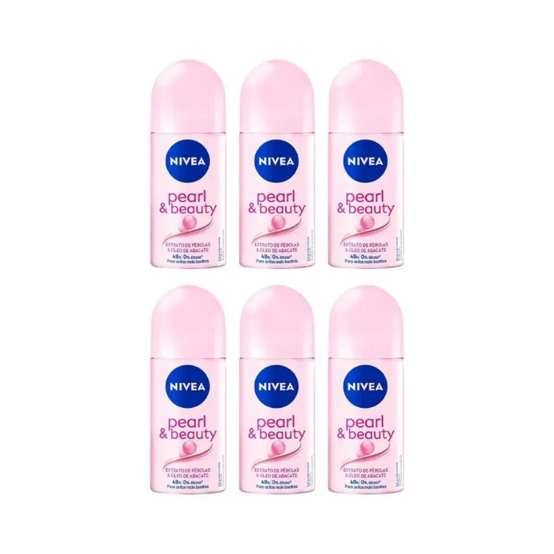 Desodorante Roll-On Nivea 50Ml Pearl Beauty - Kit Com 6Un