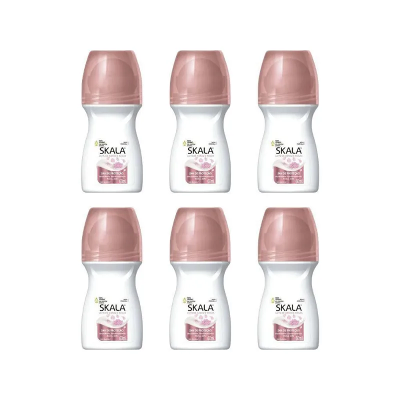 Desodorante Roll-On Skala 60Ml Feminino Arroz - Kit Com 6Un
